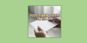 민생회복 소비쿠폰 7월