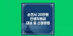 순천시 민생회복지원금